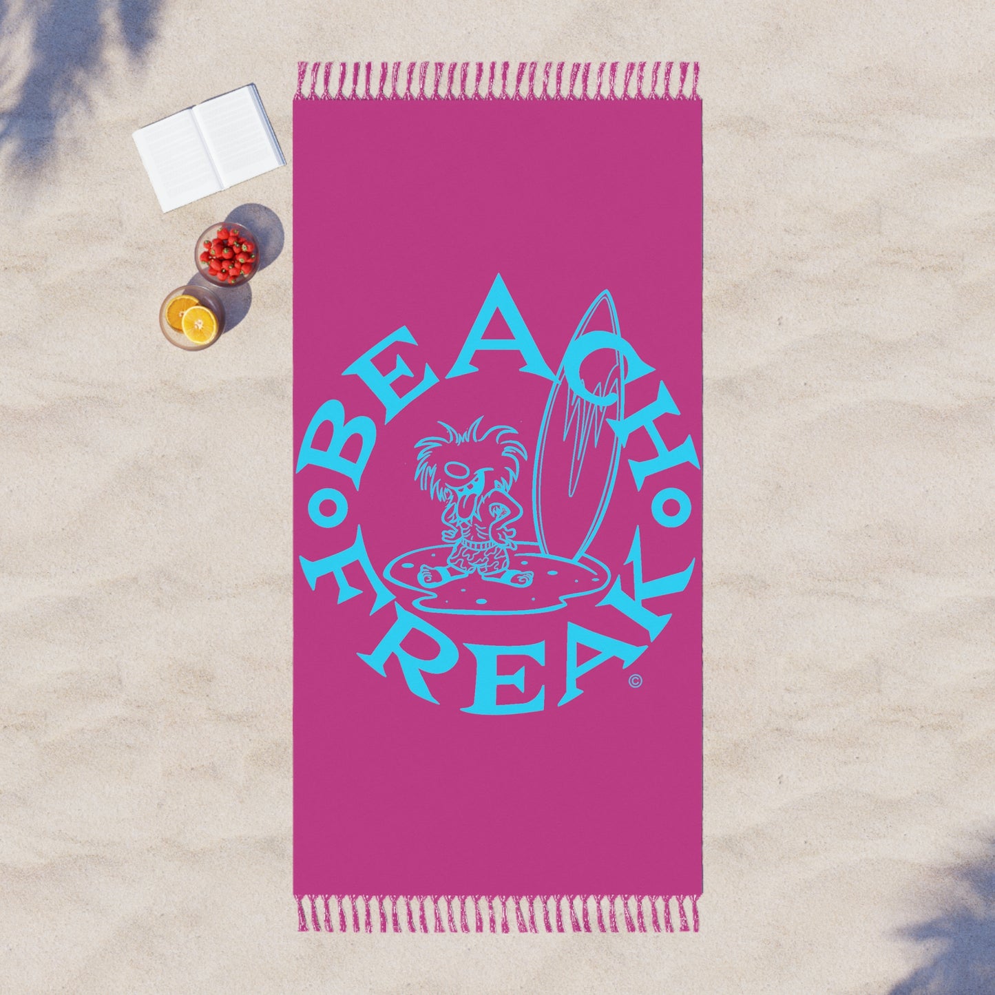 NEON BLUE BEACH FREAK© Boho Beach Blanket