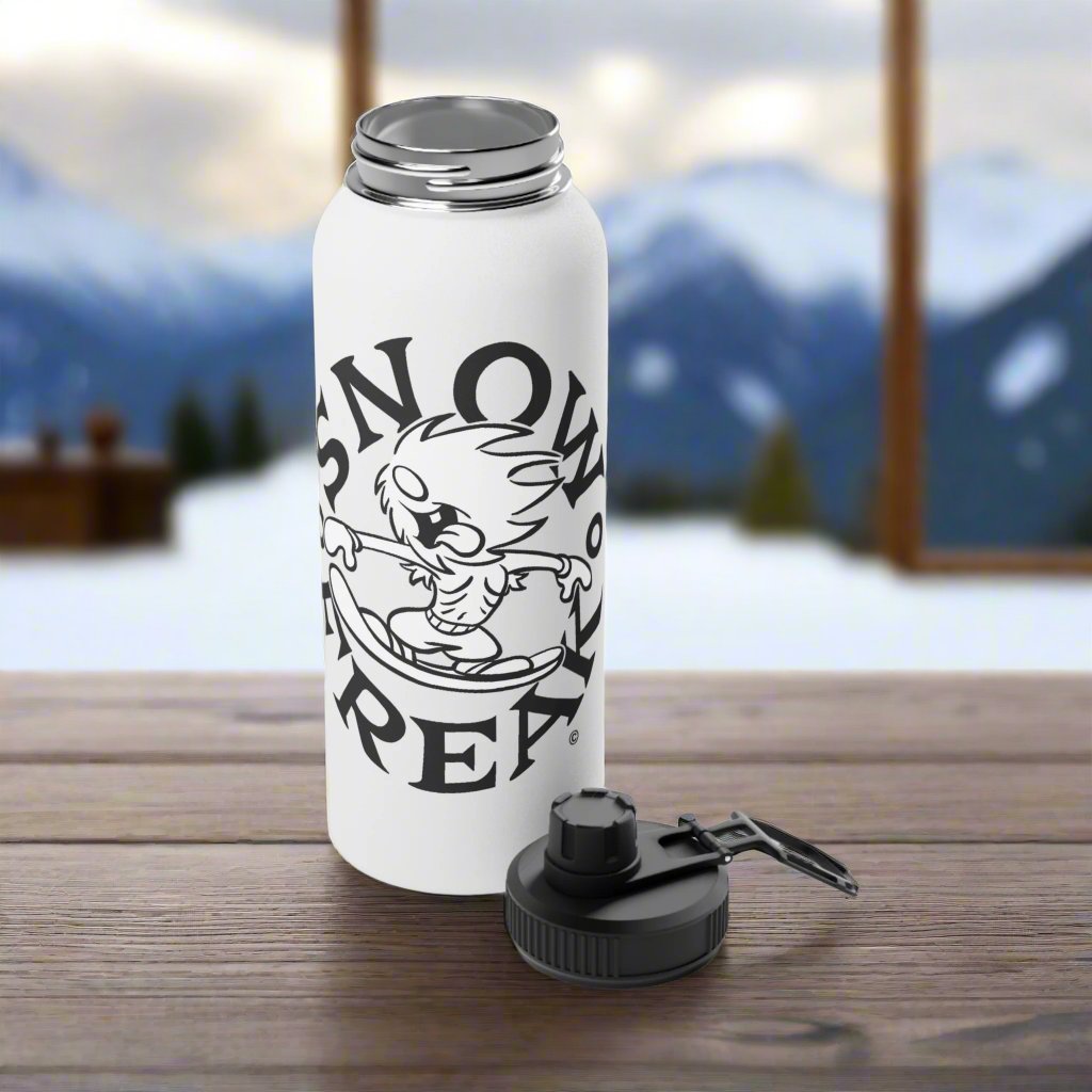 black SNOW FREAK© Stainless Steel Water Bottle