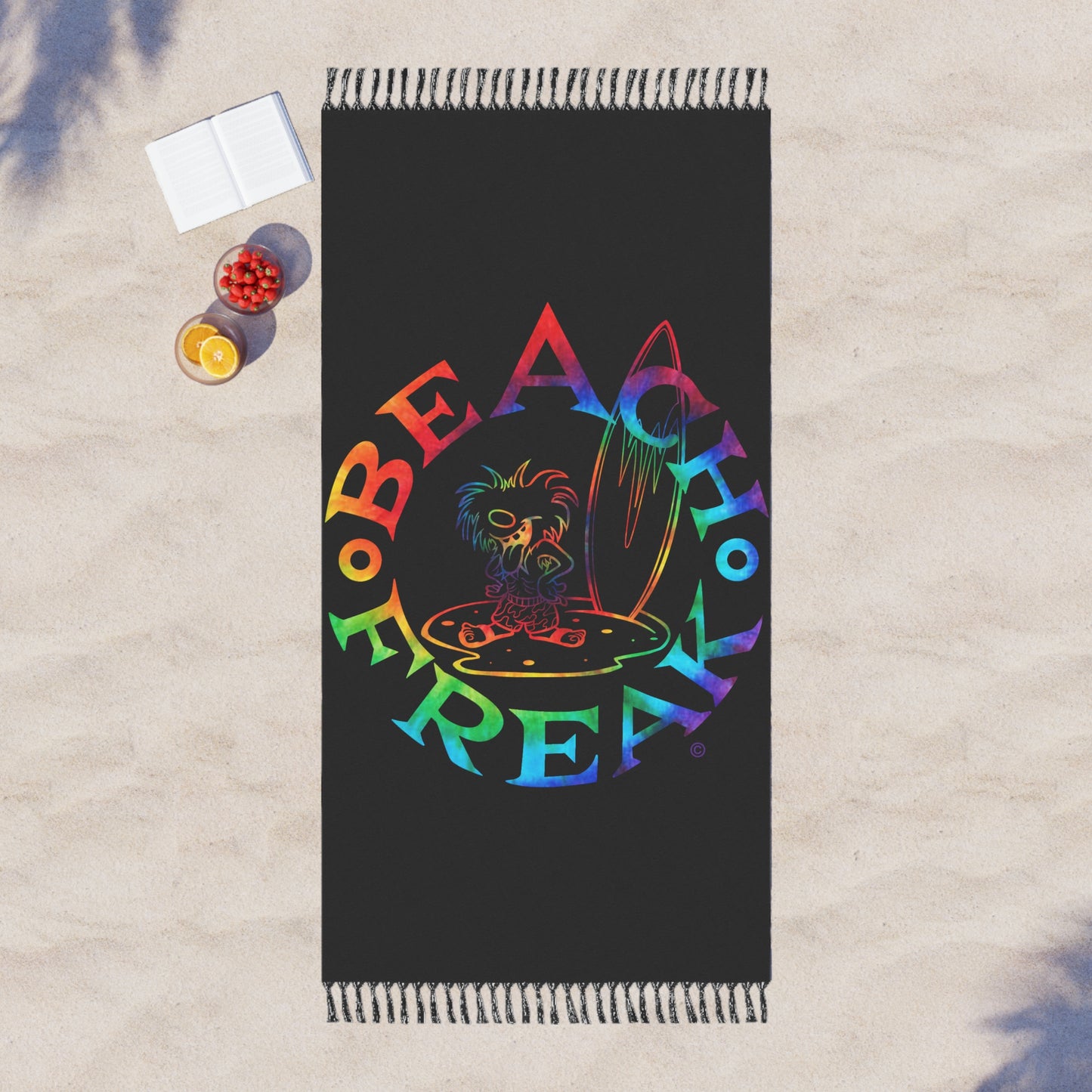 TIE-DYE BEACH FREAK© Boho Beach Blanket
