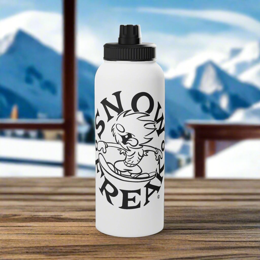 black SNOW FREAK© Stainless Steel Water Bottle