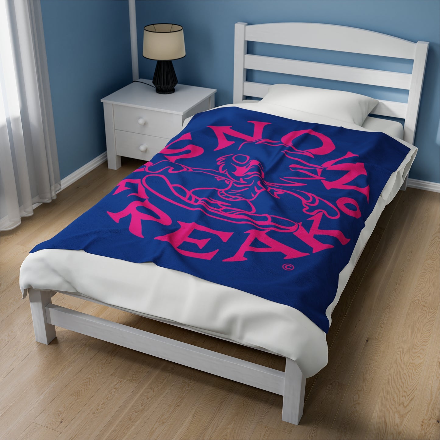 PINK SNOW FREAK© Velveteen Plush Blanket