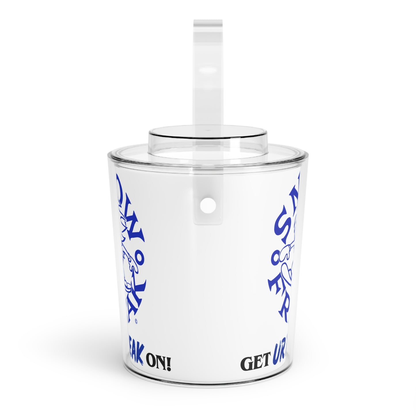 SNOW FREAK© 'GET UR FREAK ON!' Ice Bucket with Tongs - Blue & White