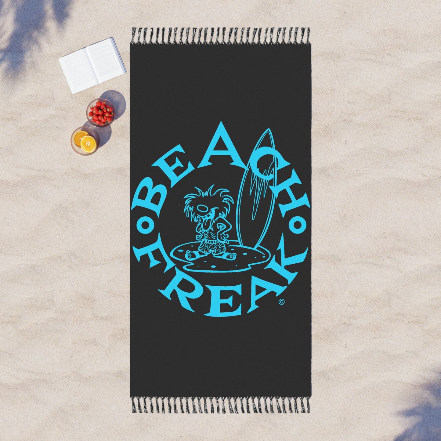 NEON BLUE BEACH FREAK© Boho Beach Blanket