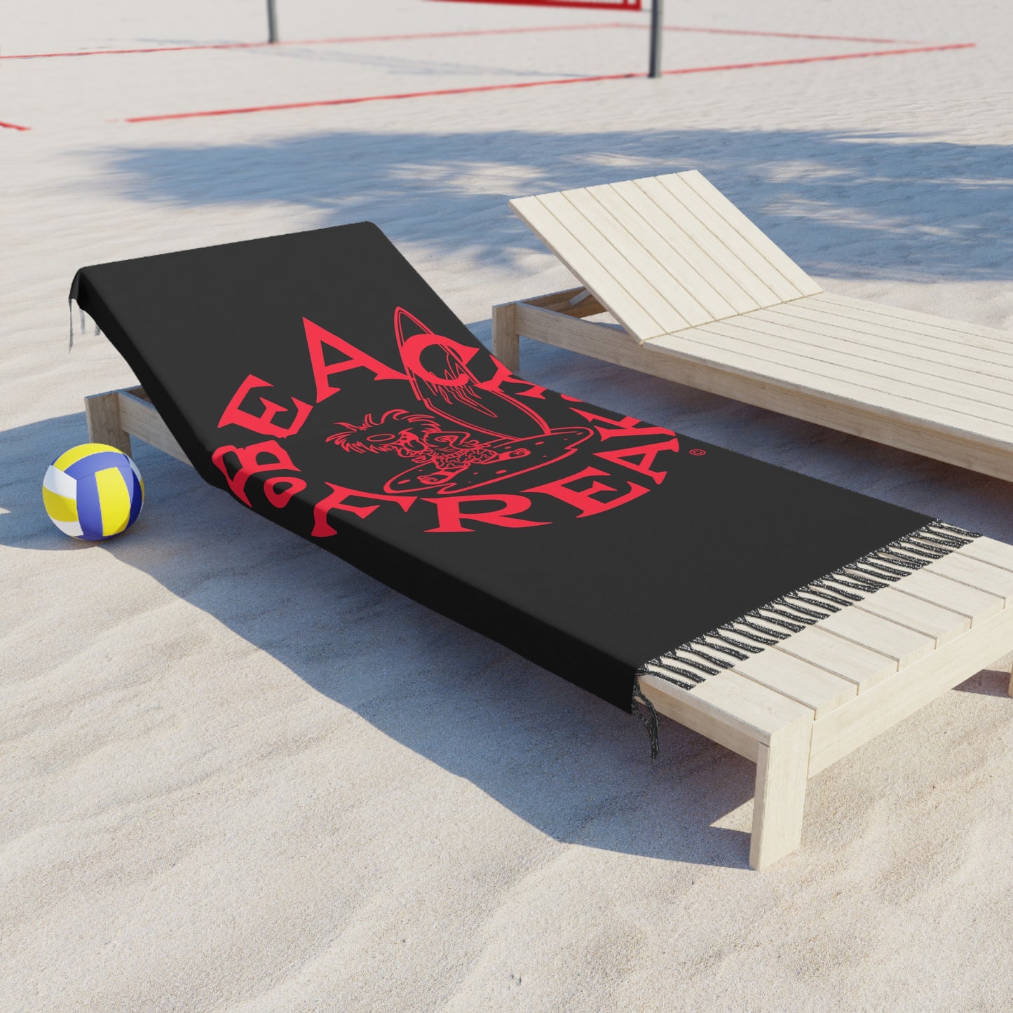 NEON RED BEACH FREAK© Boho Beach Blanket