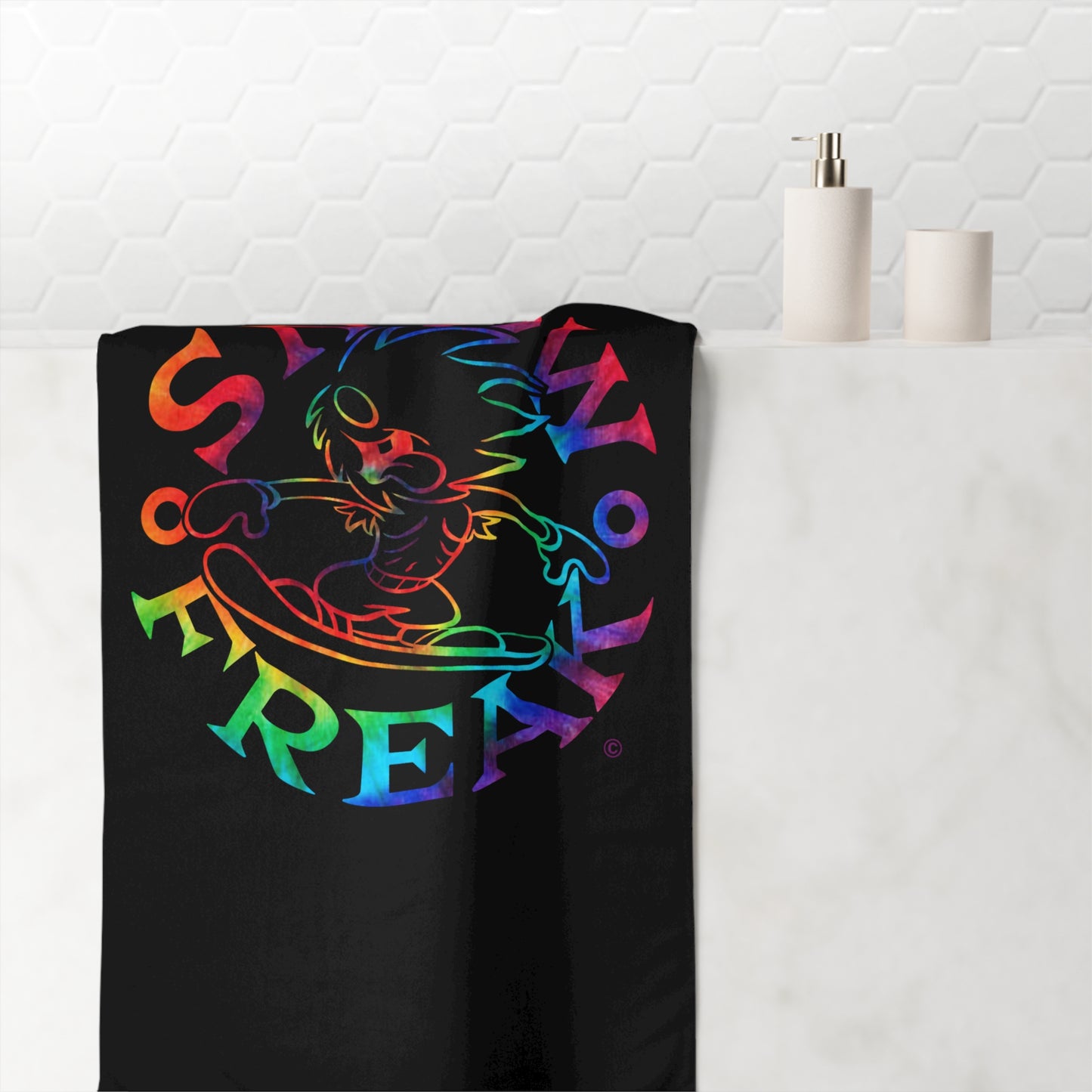 TIE-DYE SNOW FREAK© Mink-Cotton Towel