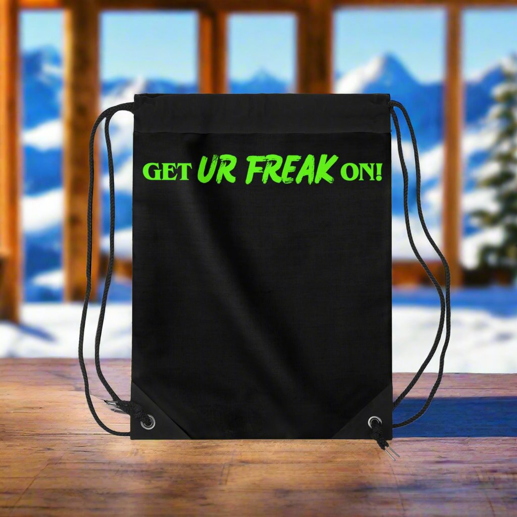 YELLOW & LIME SNOW FREAK© DRAWSTRING BAG