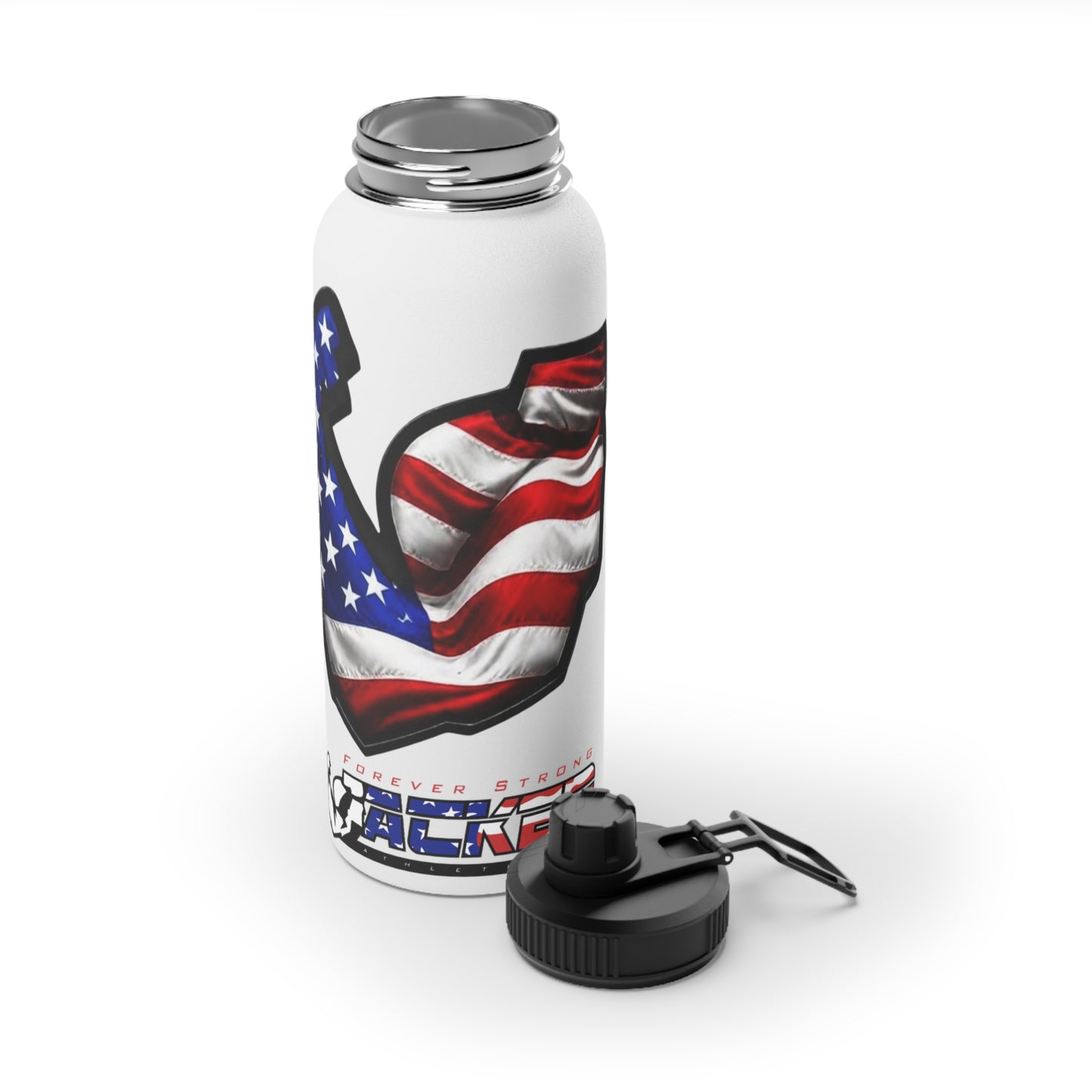 JACKED™ USA 'GET FLEXED' Stainless Steel SPORT Water Bottle