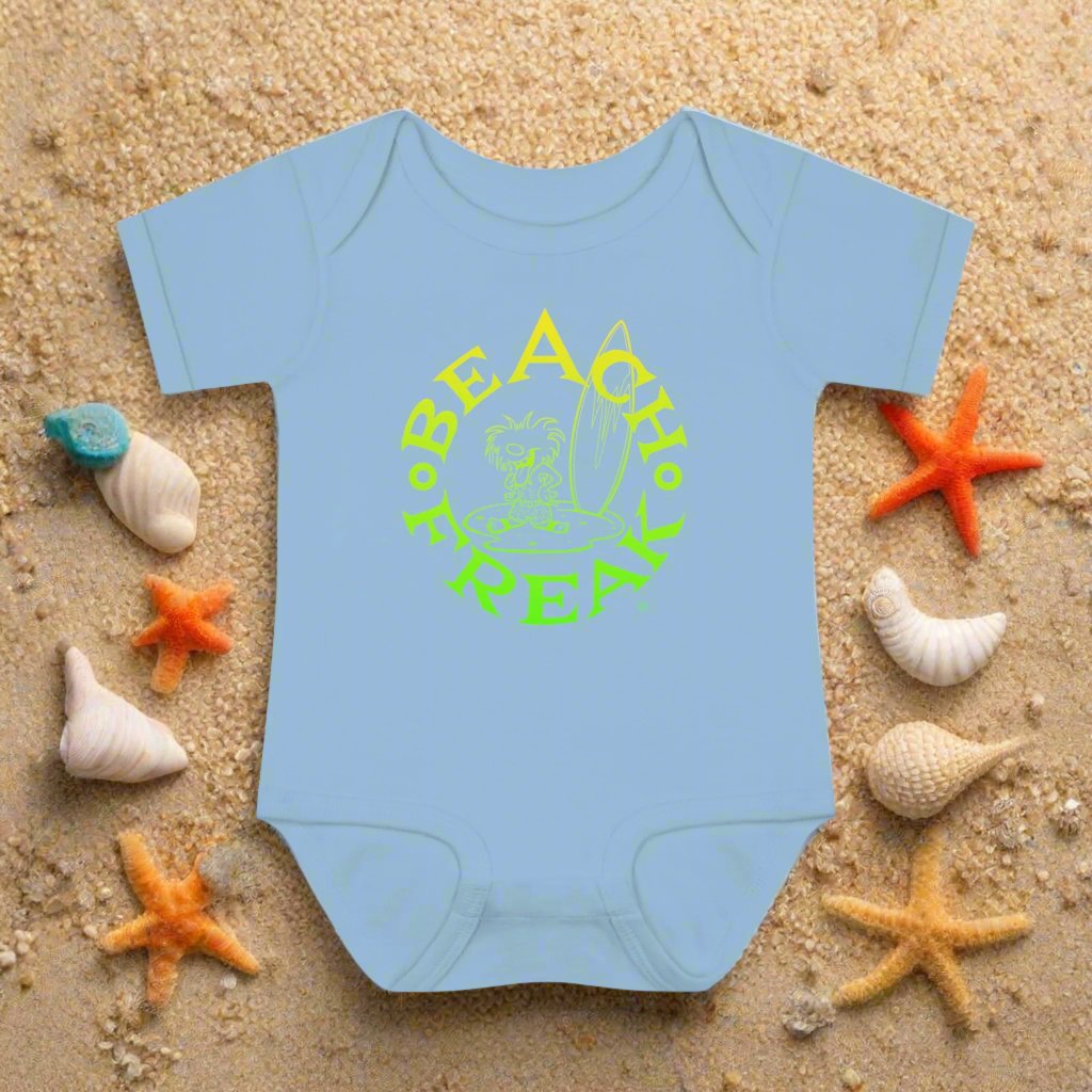 LIME & YELLOW BEACH FREAK© Baby Rib Bodysuit