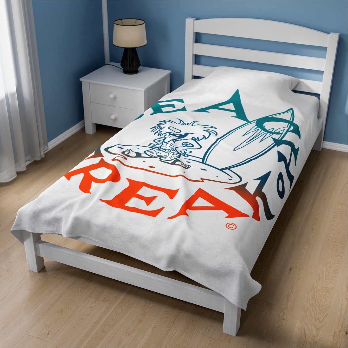 MIAMI BEACH FREAK© Velveteen Plush Blanket