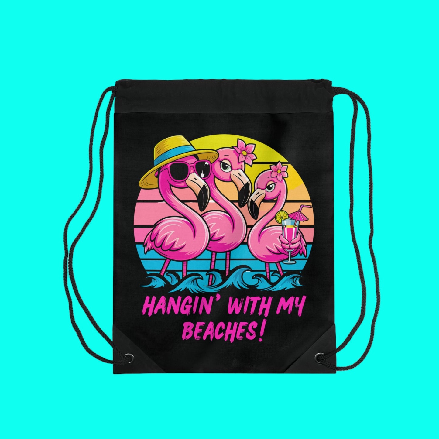 HANGIN' WITH MY BEACHES! - BEACH FREAK© Drawstring Bag