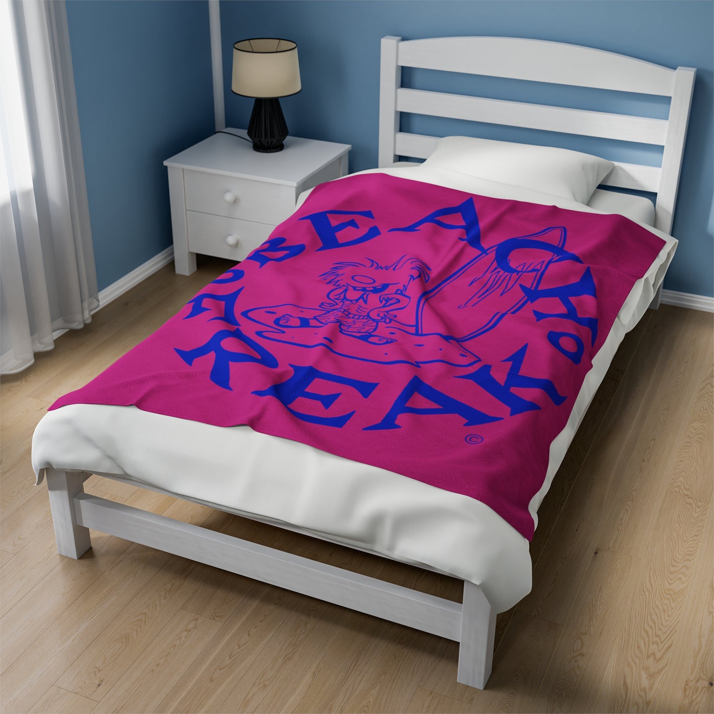 BLUE BEACH FREAK© Velveteen Plush Blanket