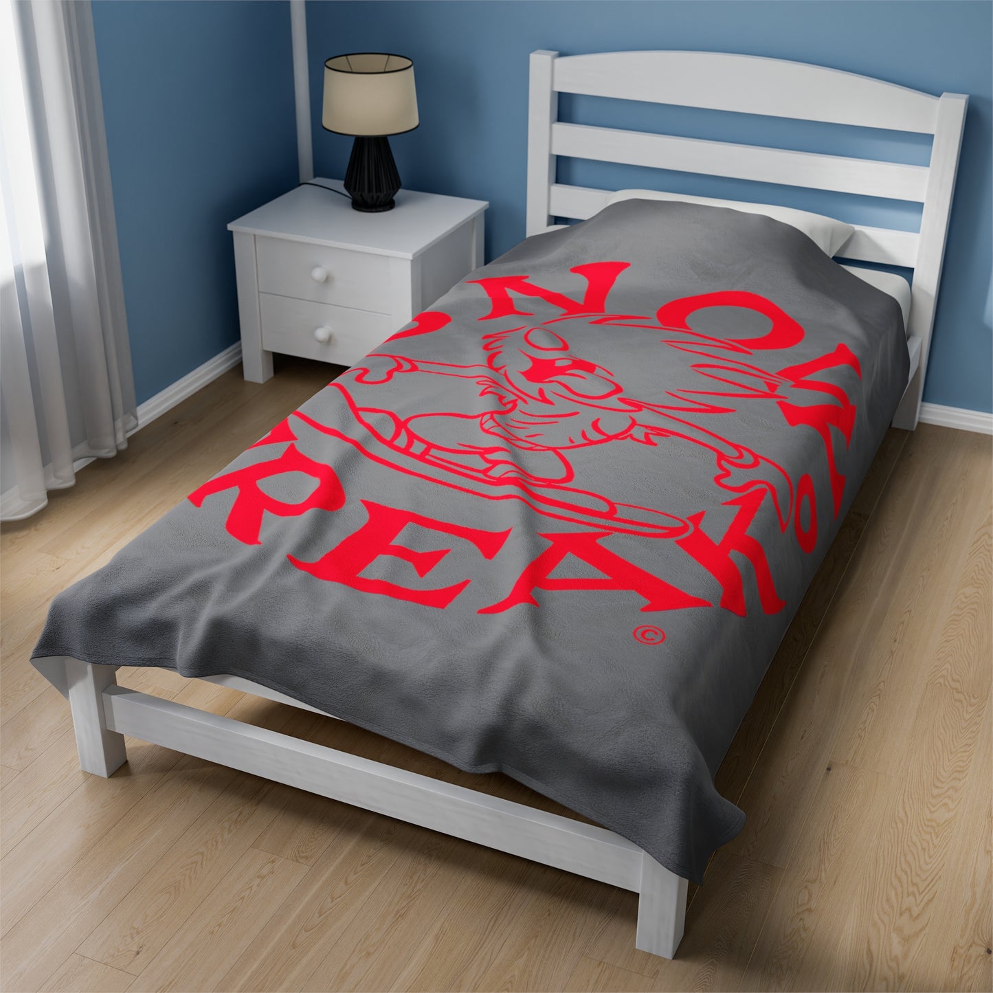 NEON RED SNOW FREAK© Velveteen Plush Blanket