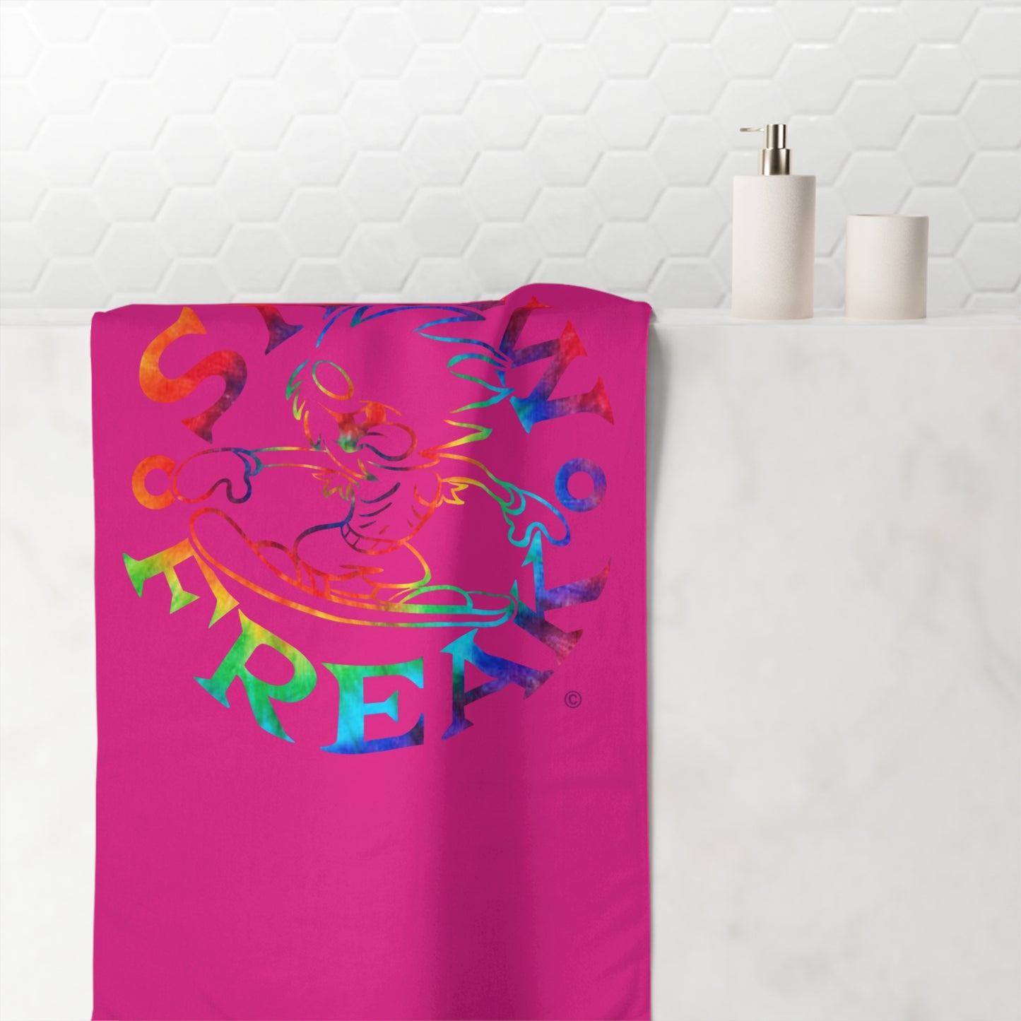 TIE-DYE SNOW FREAK© Mink-Cotton Towel