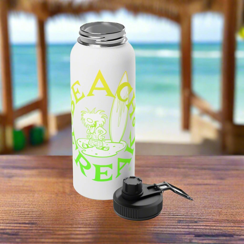 LIME & YELLOW BEACH FREAK© Stainless Steel SPORT Water Bottle