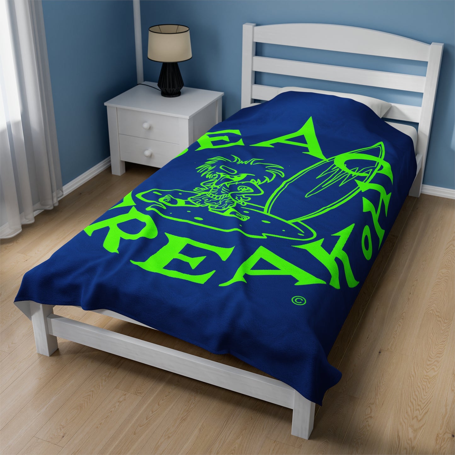 LIME BEACH FREAK© Velveteen Plush Blanket