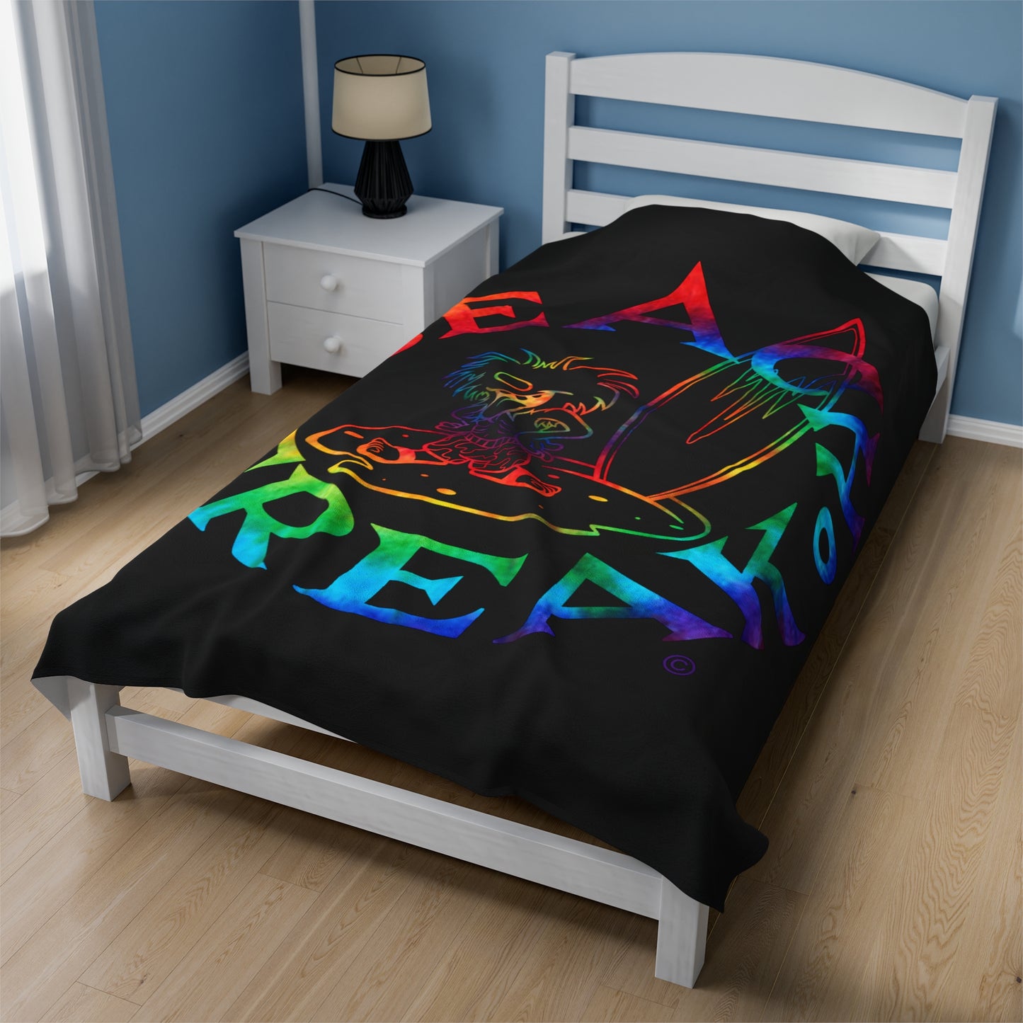 TIE-DYE BEACH FREAK© Velveteen Plush Blanket