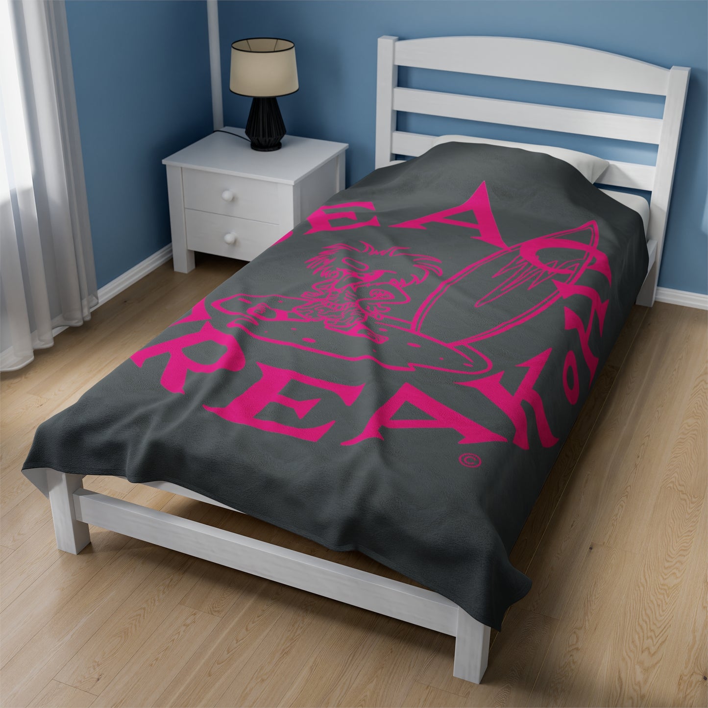 PINK BEACH FREAK© Velveteen Plush Blanket