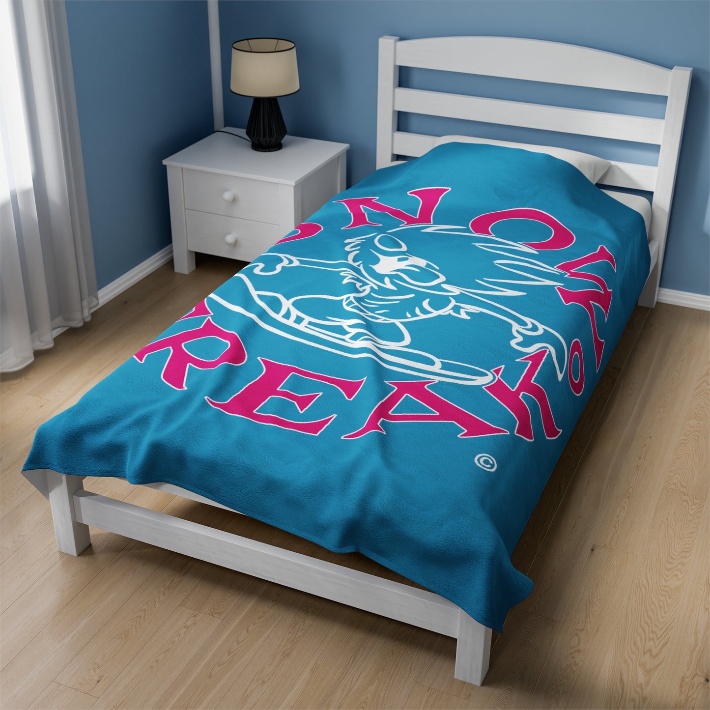 PINK N' WHITE SNOW FREAK© Velveteen Plush Blanket