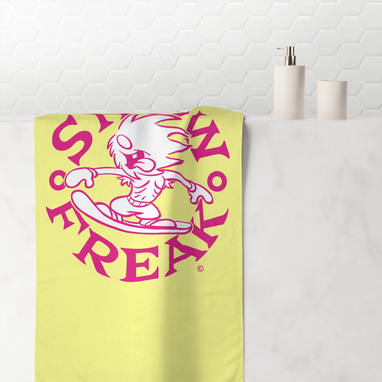 FROSTY PINK SNOW FREAK© Mink-Cotton Towel