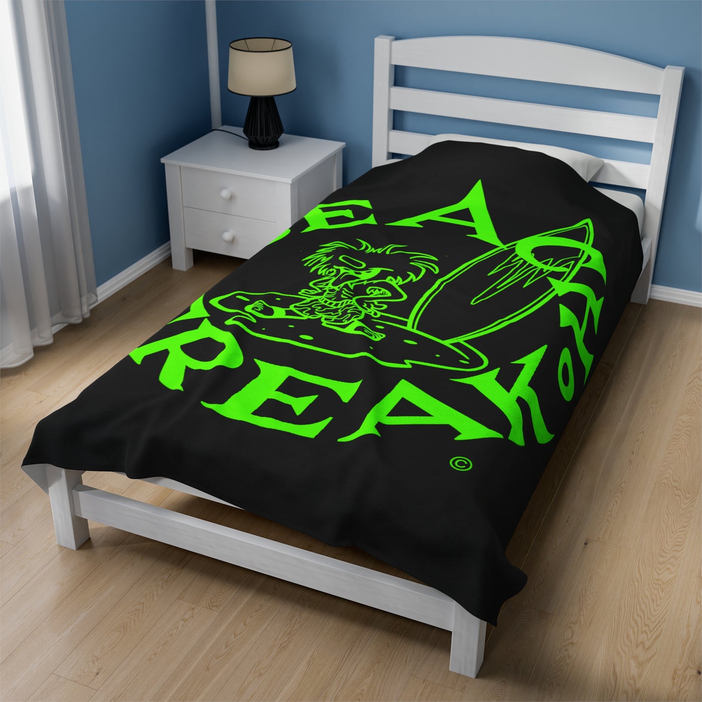 LIME BEACH FREAK© Velveteen Plush Blanket