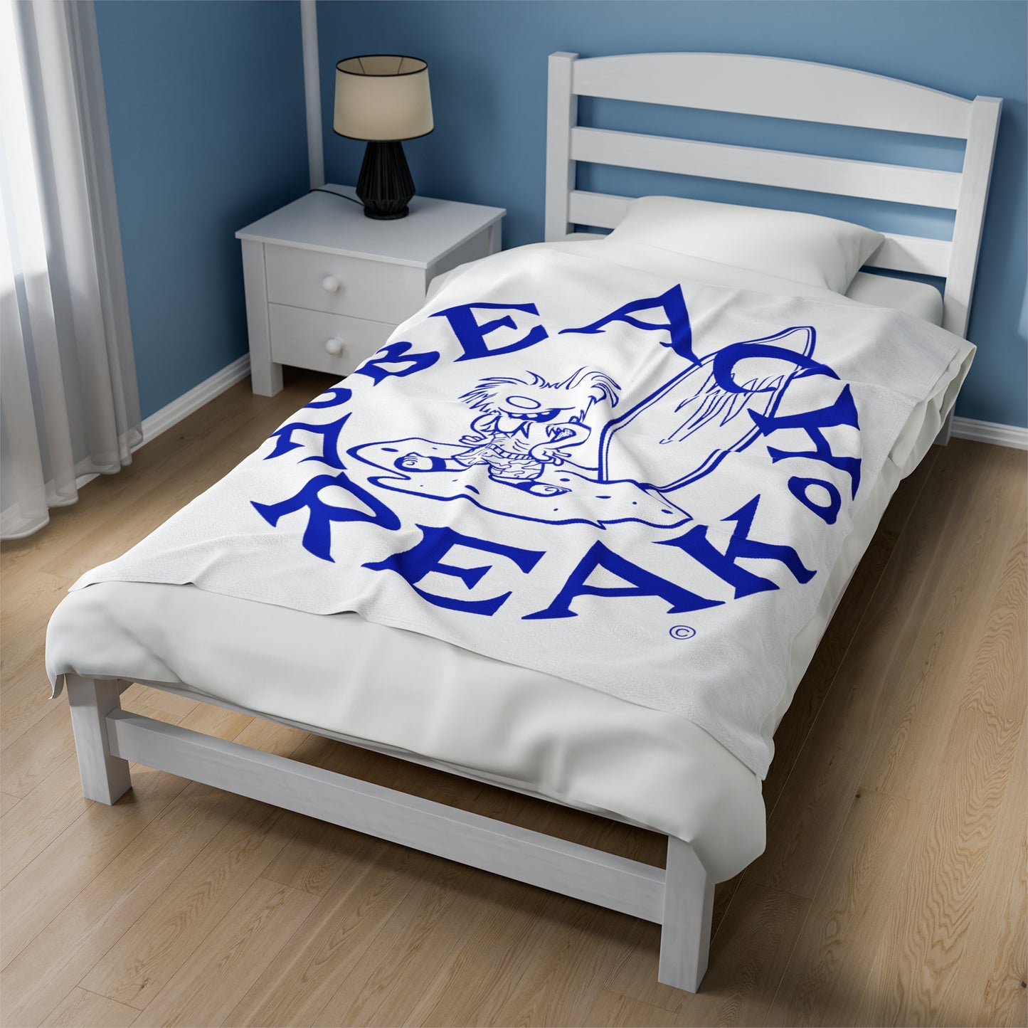 BLUE BEACH FREAK© Velveteen Plush Blanket