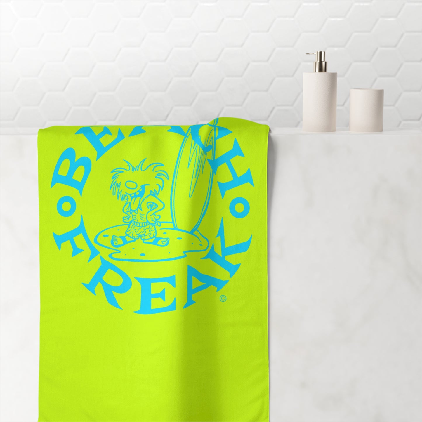 NEON BLUE BEACH FREAK© Mink-Cotton Towel