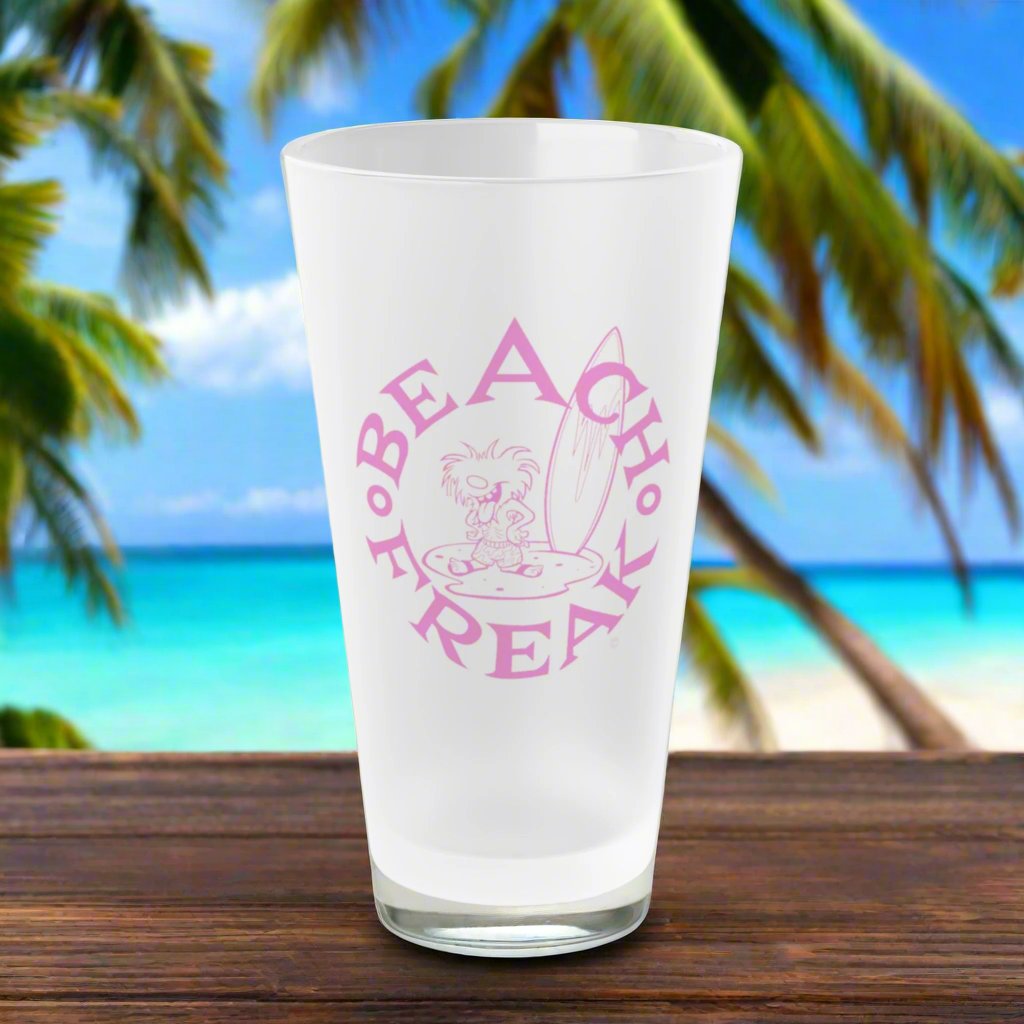 PINK BEACH FREAK© Frosted Pint Glass