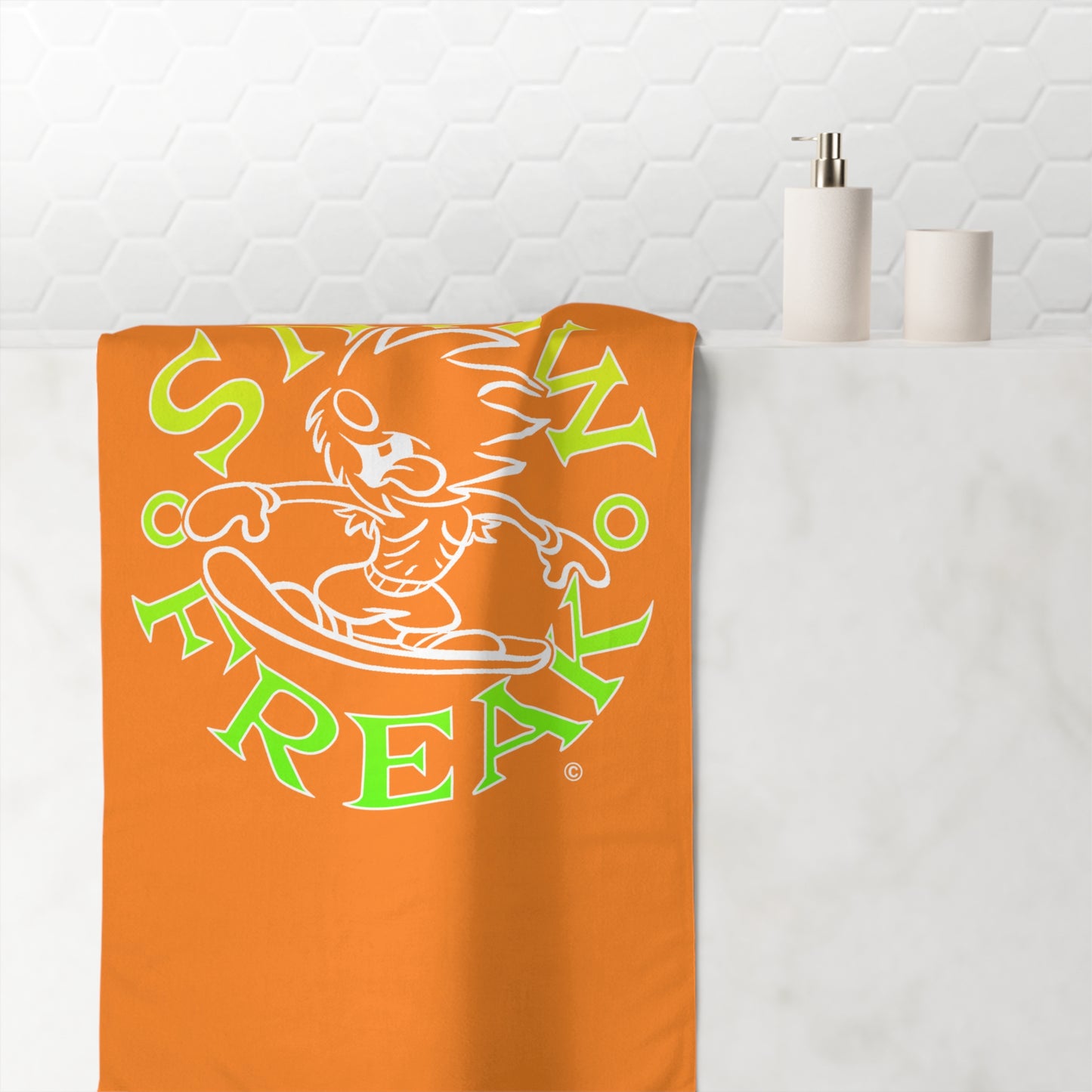 LIME 'N' YELLOW SNOW FREAK© Mink-Cotton Towel