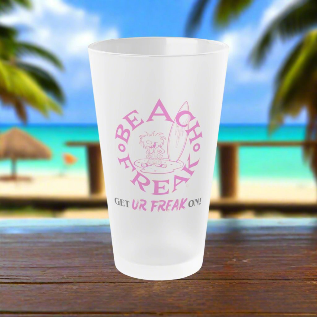PINK BEACH FREAK© 'GET UR FREAK ON!' Frosted Pint Glass