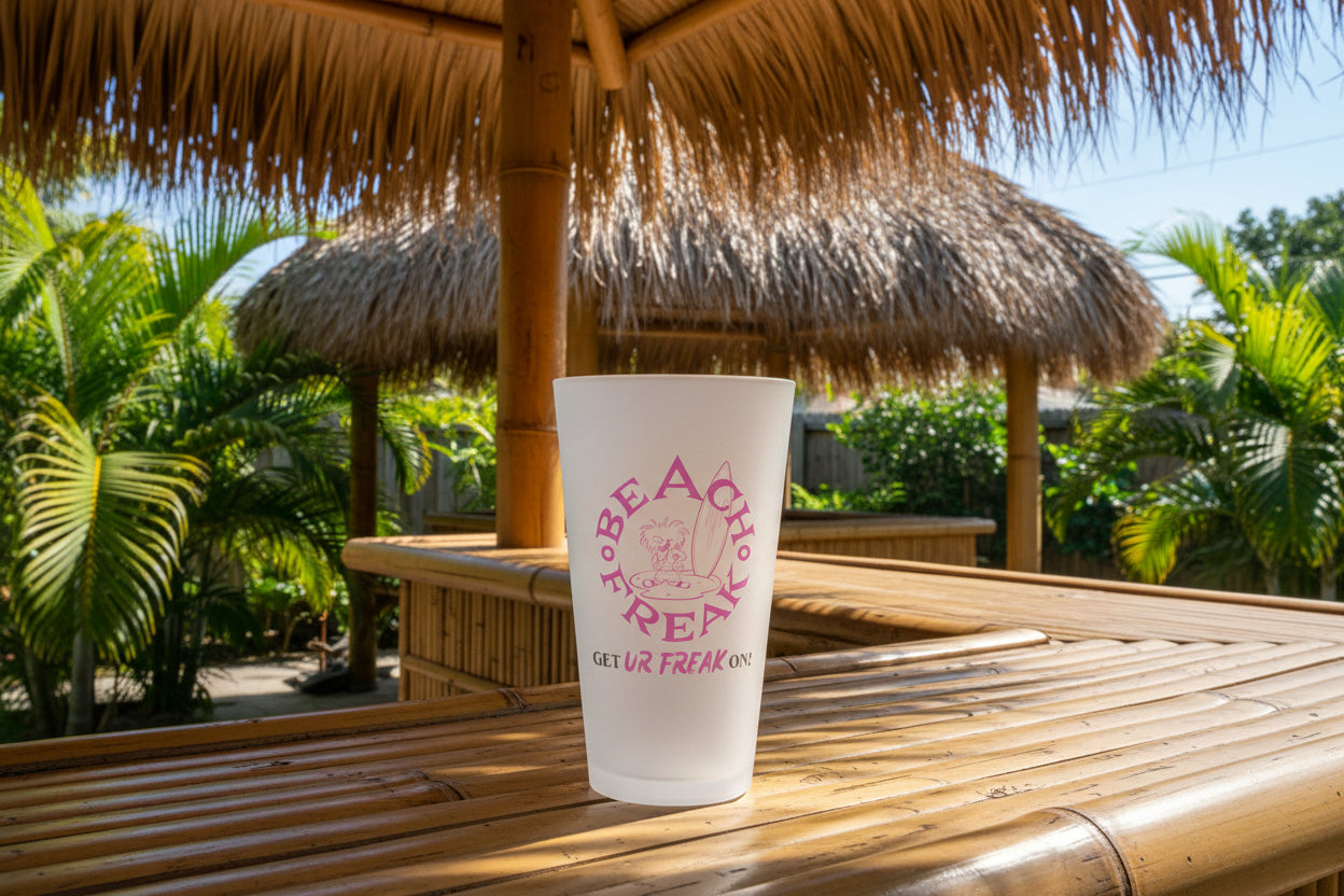 GET UR FREAK ON! PINK BEACH FREAK© Frosted Pint Glass