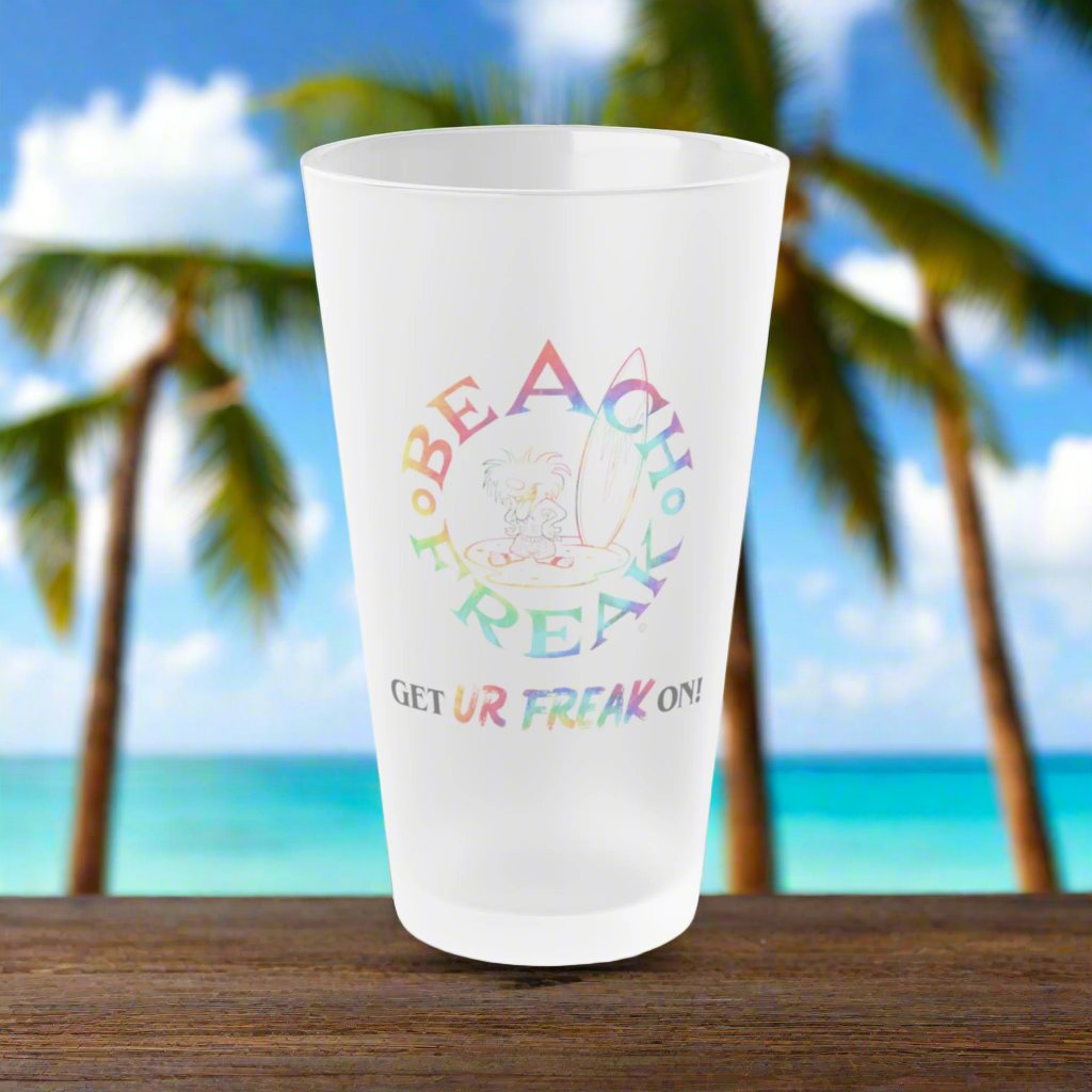TIE-DYE BEACH FREAK© 'GET UR FREAK ON!' Frosted Pint Glass