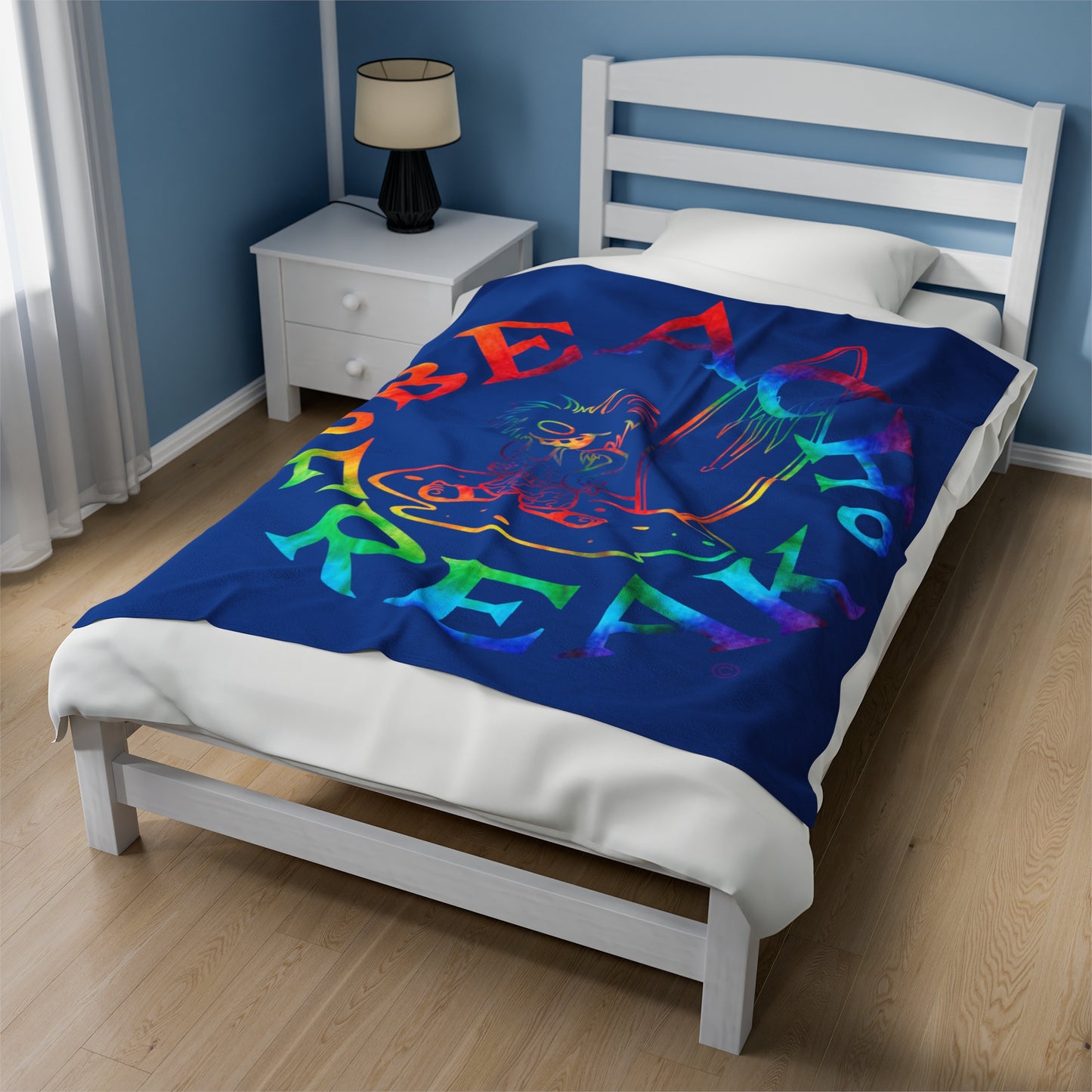 TIE-DYE BEACH FREAK© Velveteen Plush Blanket
