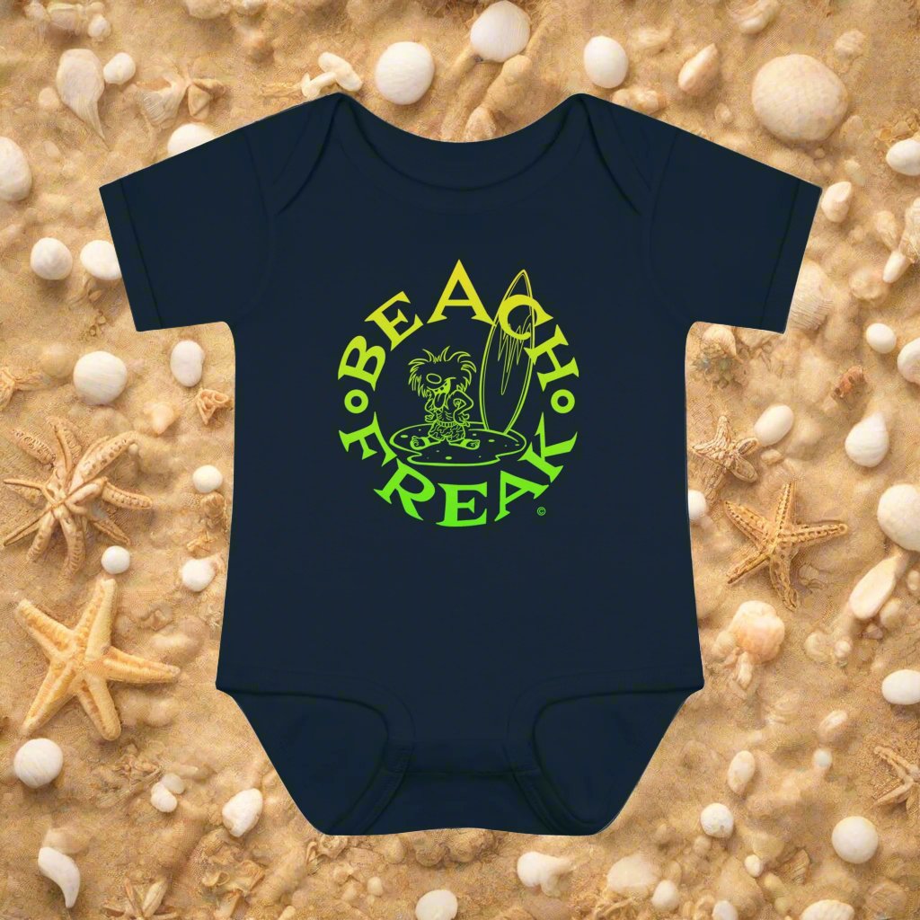LIME & YELLOW BEACH FREAK© Baby Rib Bodysuit