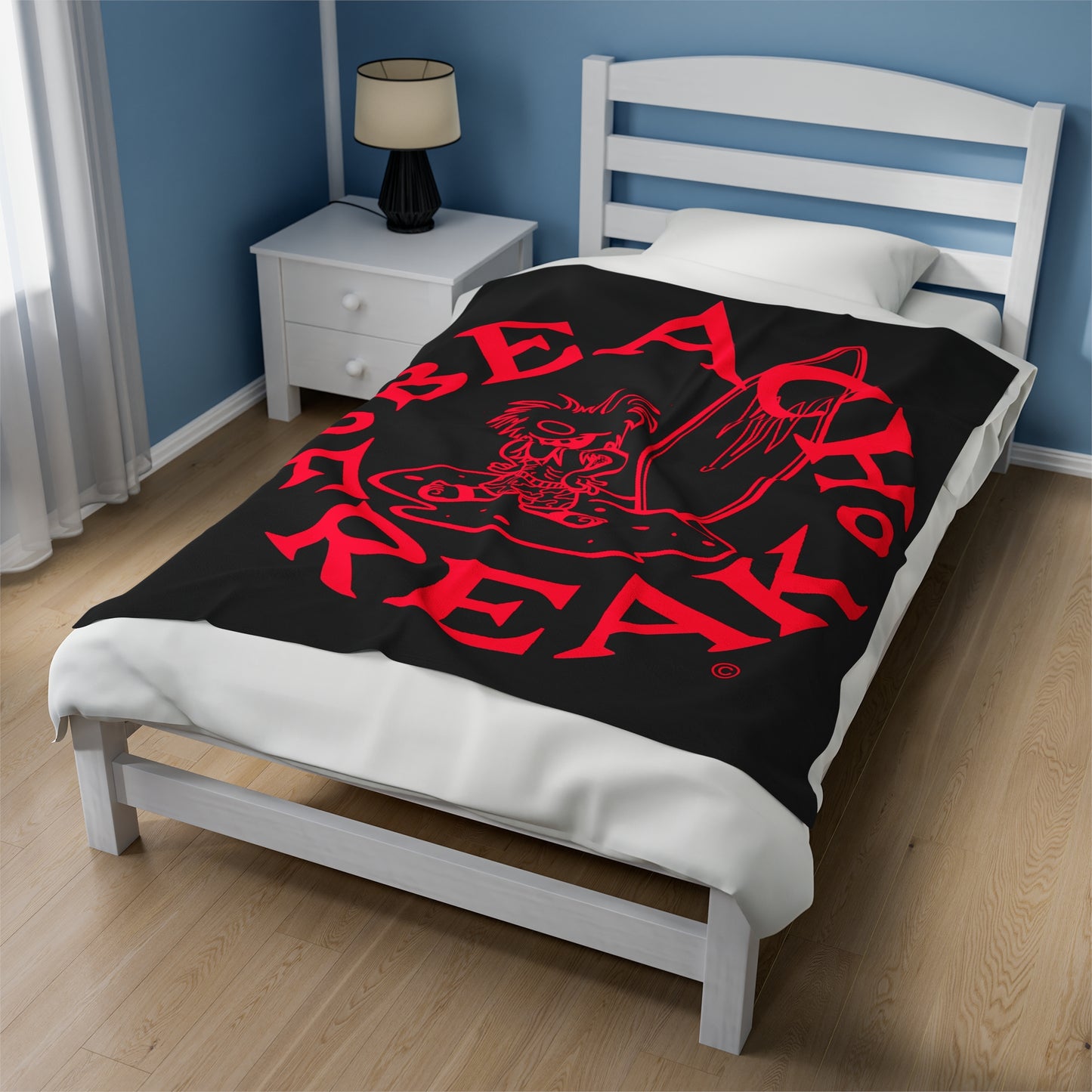 NEON RED BEACH FREAK© Velveteen Plush Blanket