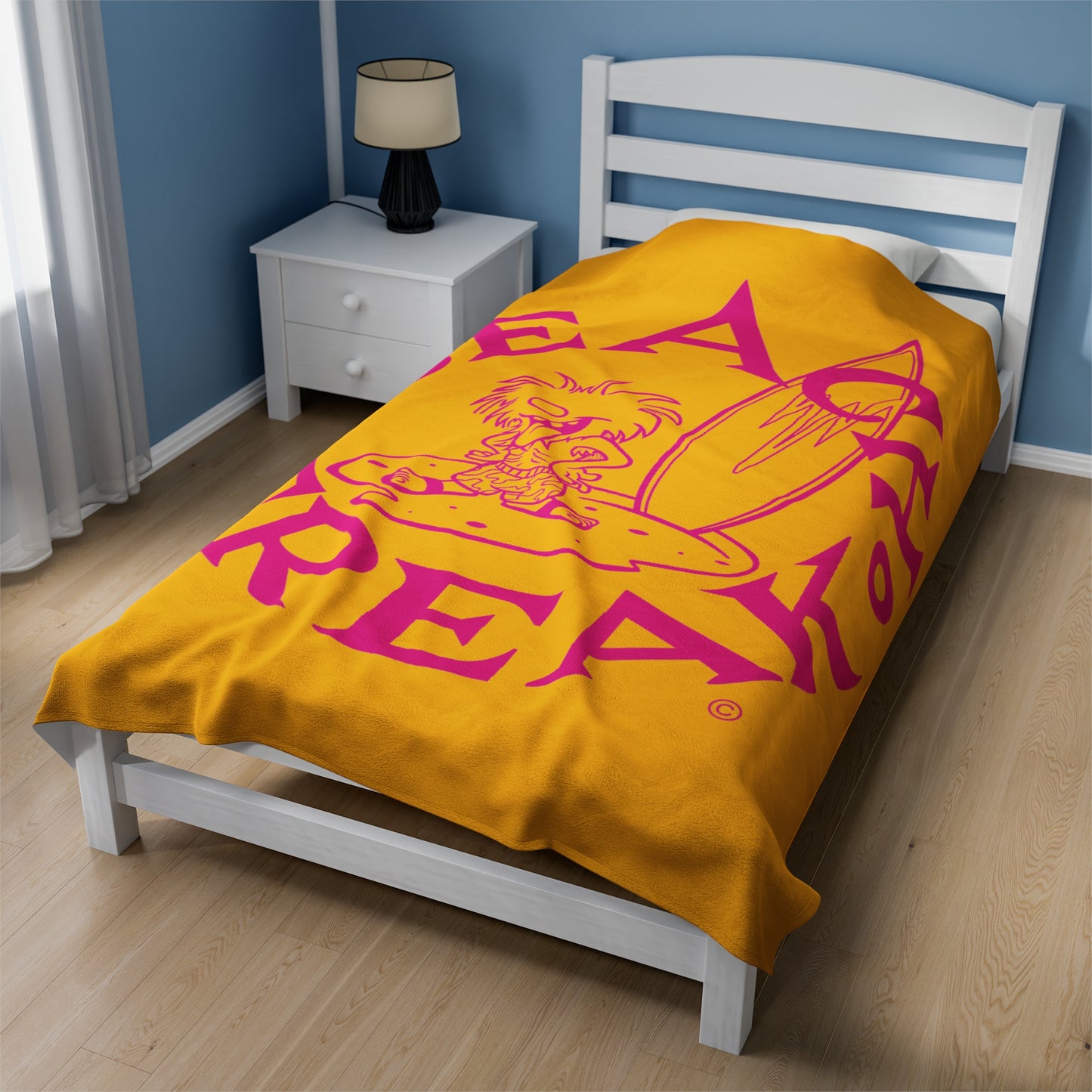 PINK BEACH FREAK© Velveteen Plush Blanket