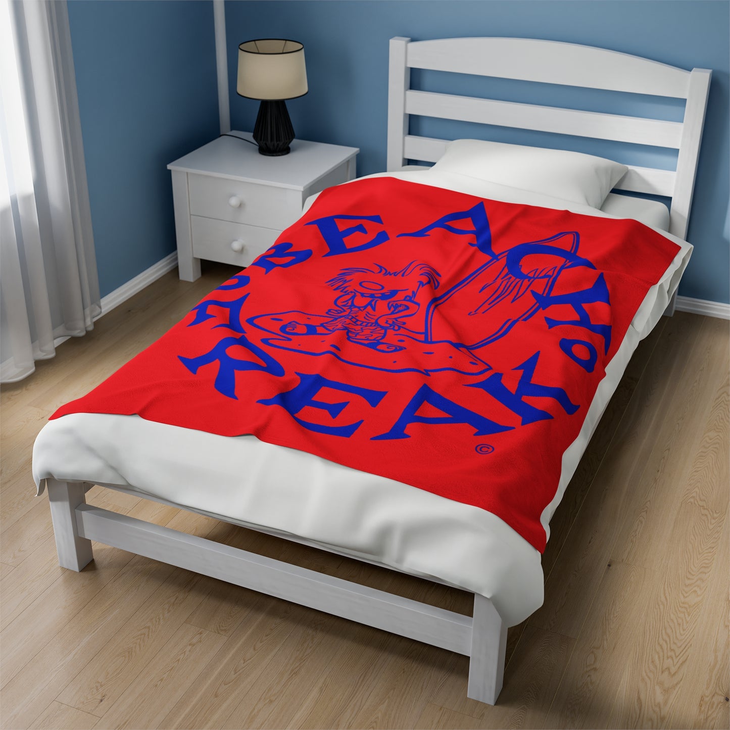 BLUE BEACH FREAK© Velveteen Plush Blanket