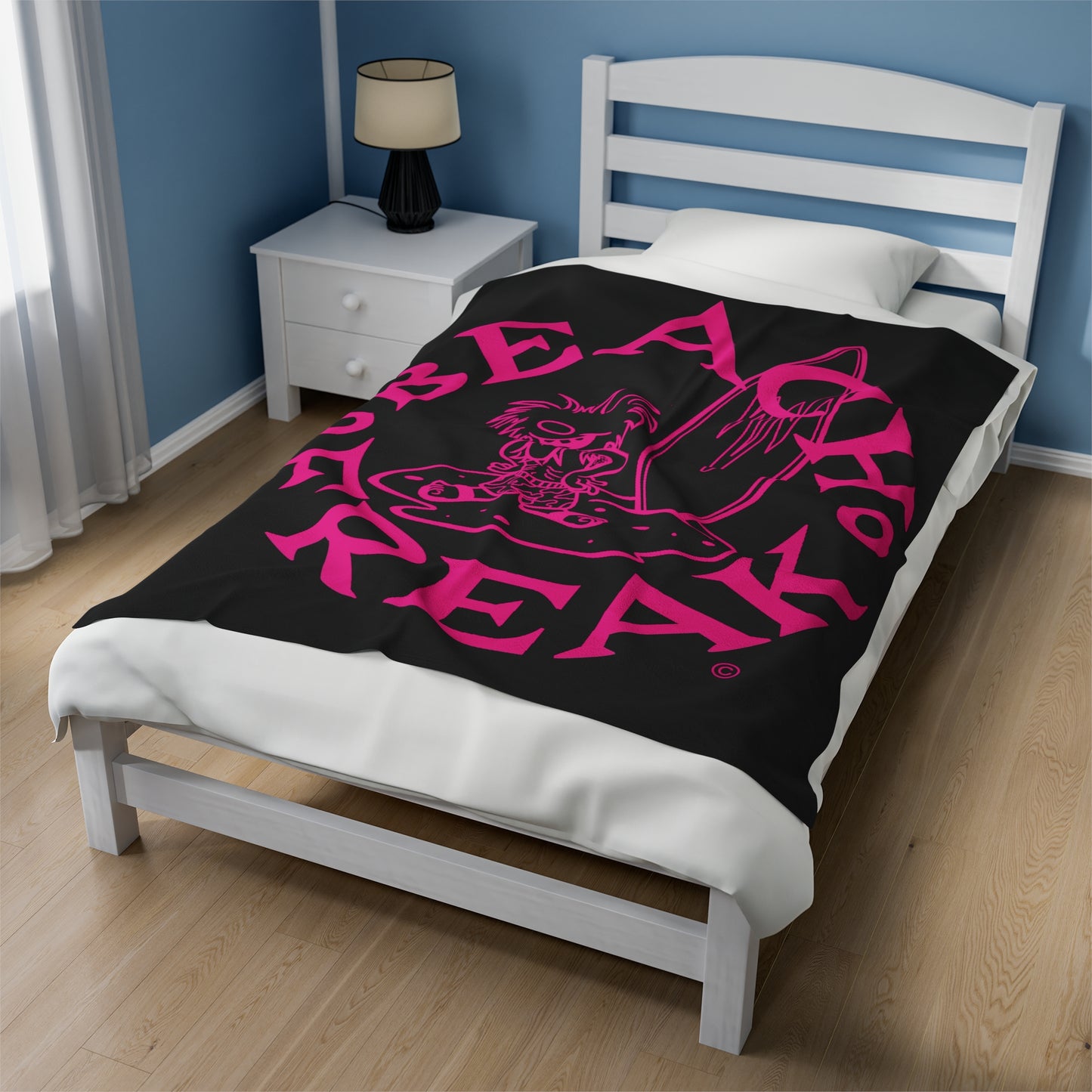 BEACH FREAK© Velveteen Plush Blanket - Pink FREAK