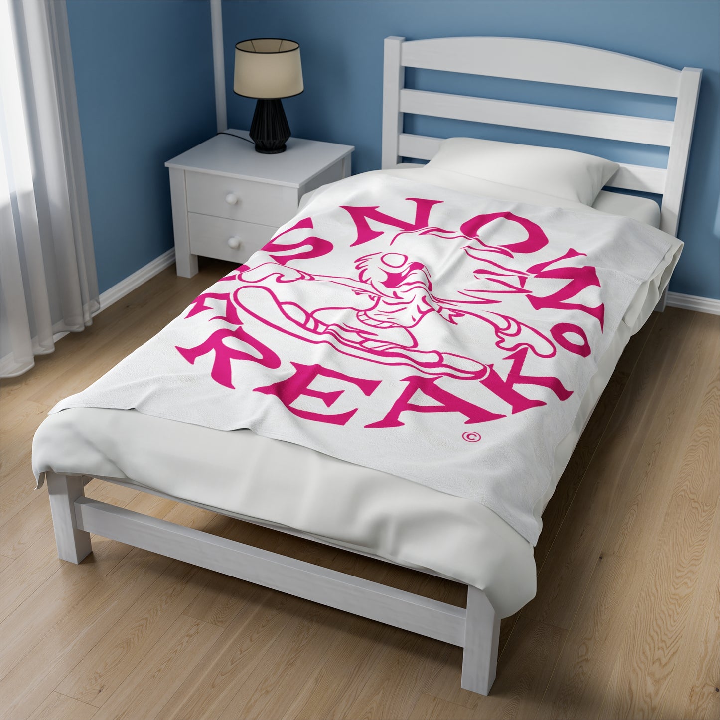 PINK SNOW FREAK© Velveteen Plush Blanket