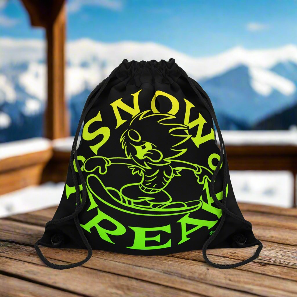 YELLOW & LIME SNOW FREAK© DRAWSTRING BAG