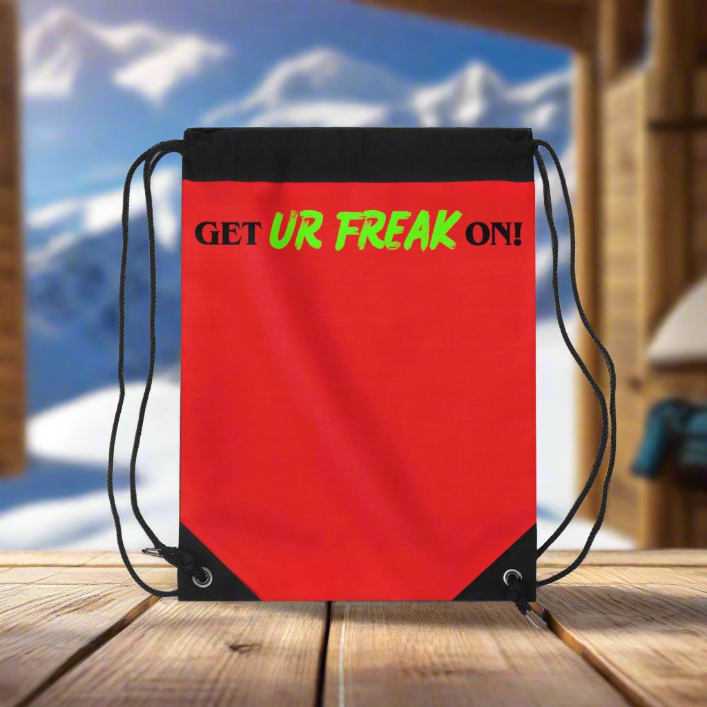 YELLOW & LIME SNOW FREAK© DRAWSTRING BAG