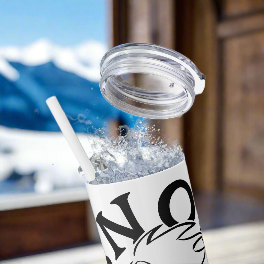 BLACK SNOW FREAK© Skinny Tumbler with Straw