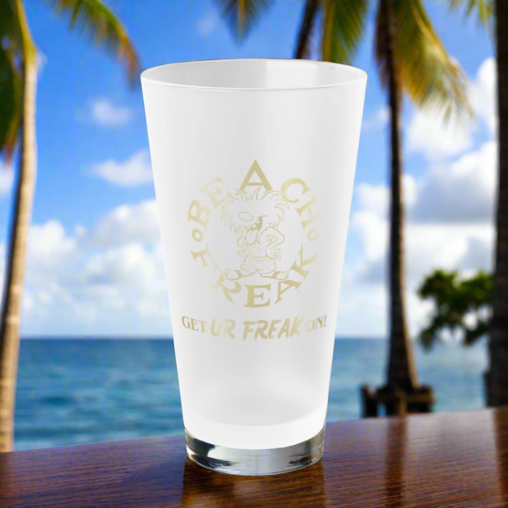 GOLD BEACH FREAK© 'GET UR FREAK ON!' Frosted Pint Glass