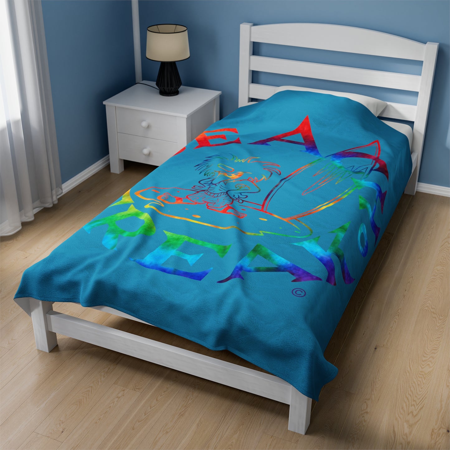 TIE-DYE BEACH FREAK© Velveteen Plush Blanket