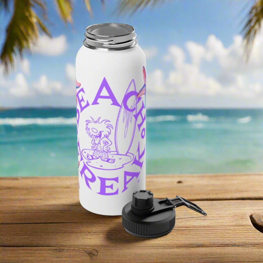 happy PURPLE BEACH FREAK© Stainless Steel SPORT Water Bottle