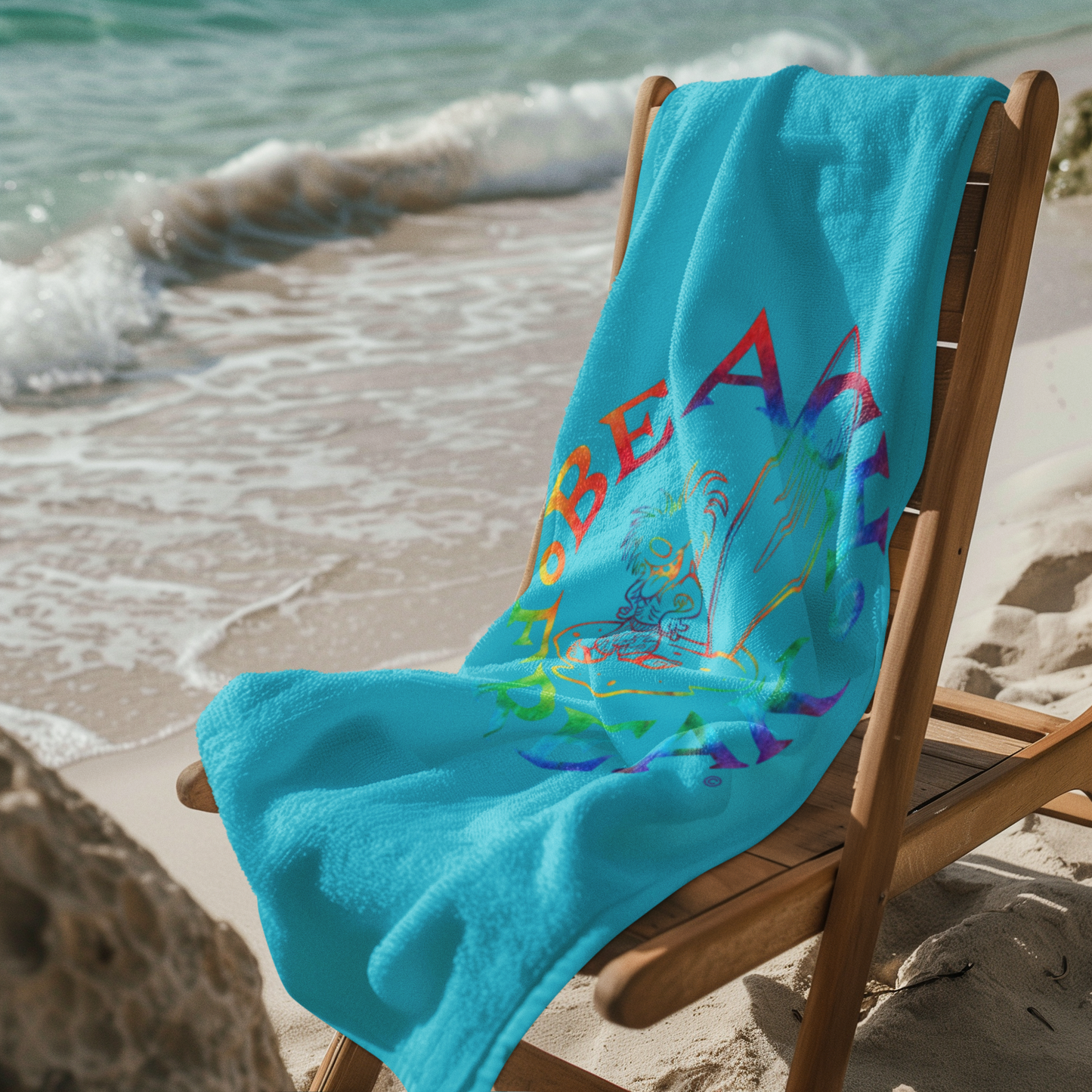 TIE-DYE BEACH FREAK© Mink-Cotton Towel