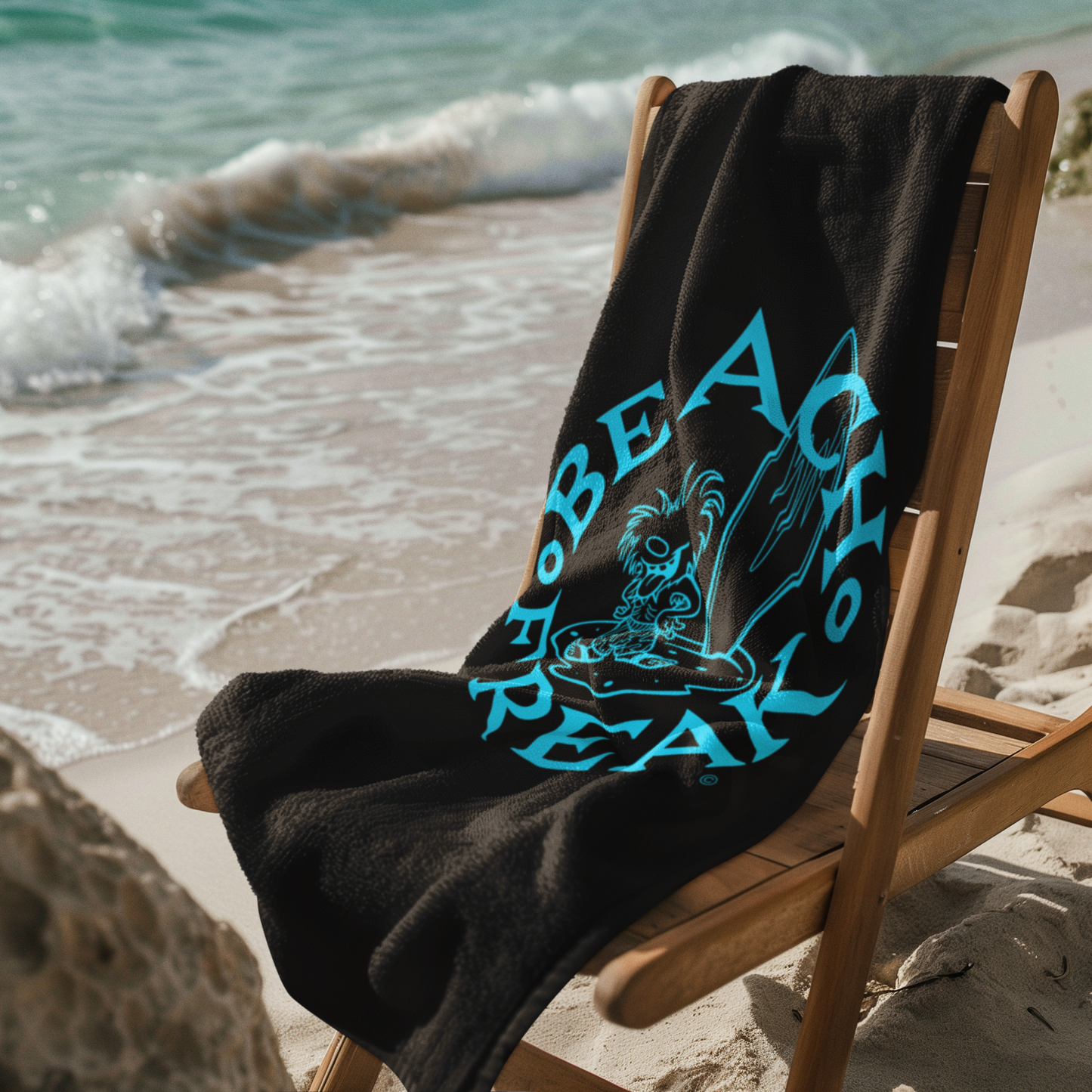 NEON BLUE BEACH FREAK© Mink-Cotton Towel