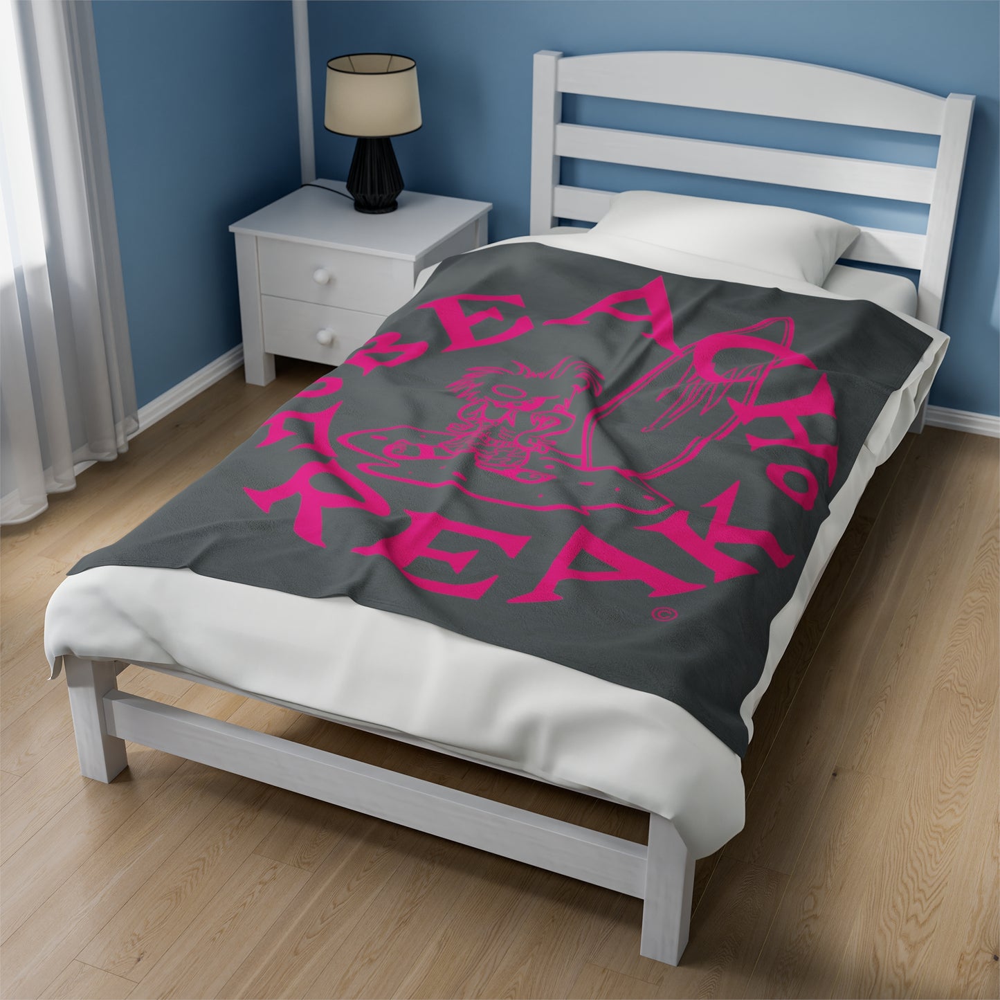 PINK BEACH FREAK© Velveteen Plush Blanket