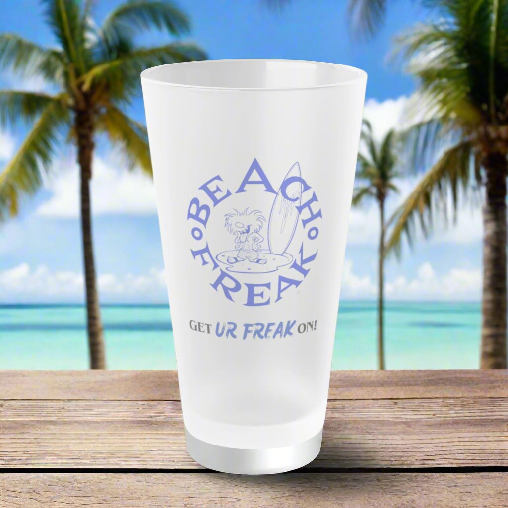 BLUE BEACH FREAK© 'GET UR FREAK ON!' Frosted Pint Glass