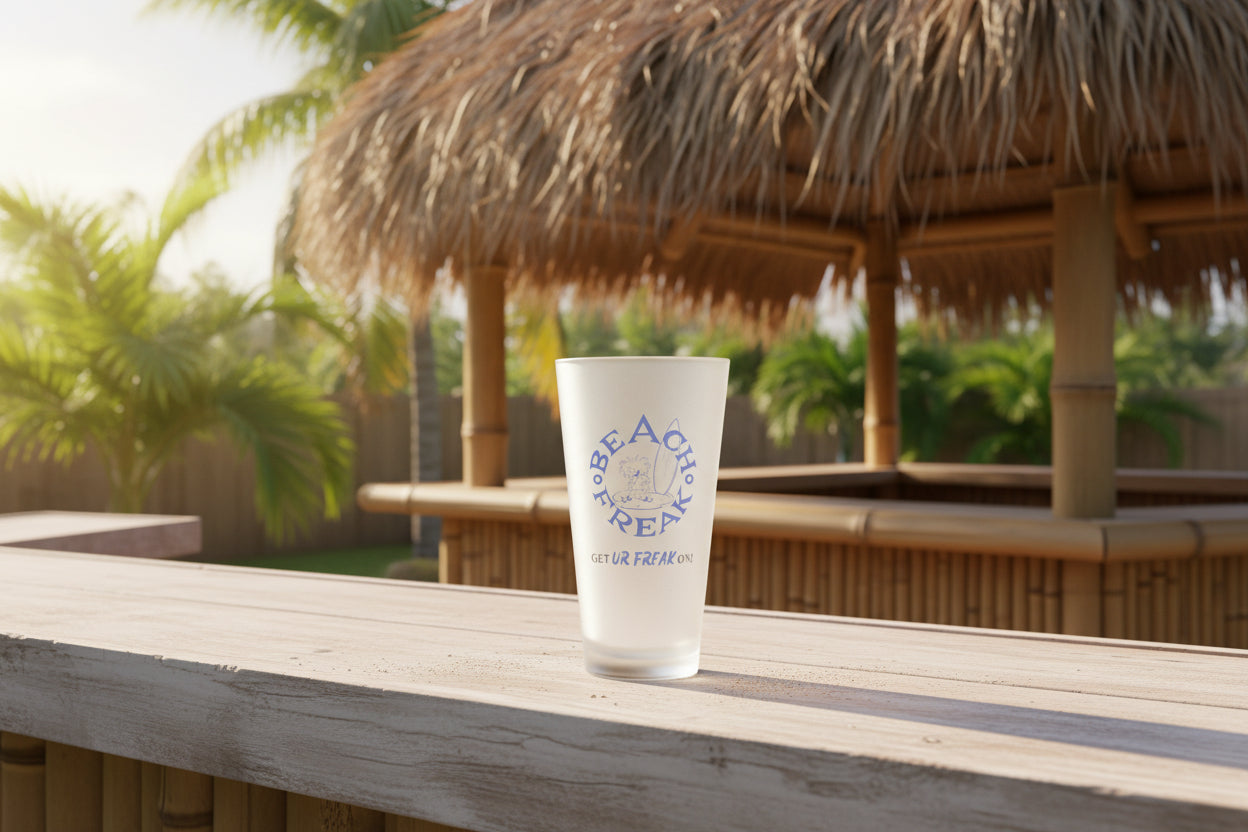 GET UR FREAK ON! BLUE BEACH FREAK© Frosted Pint Glass