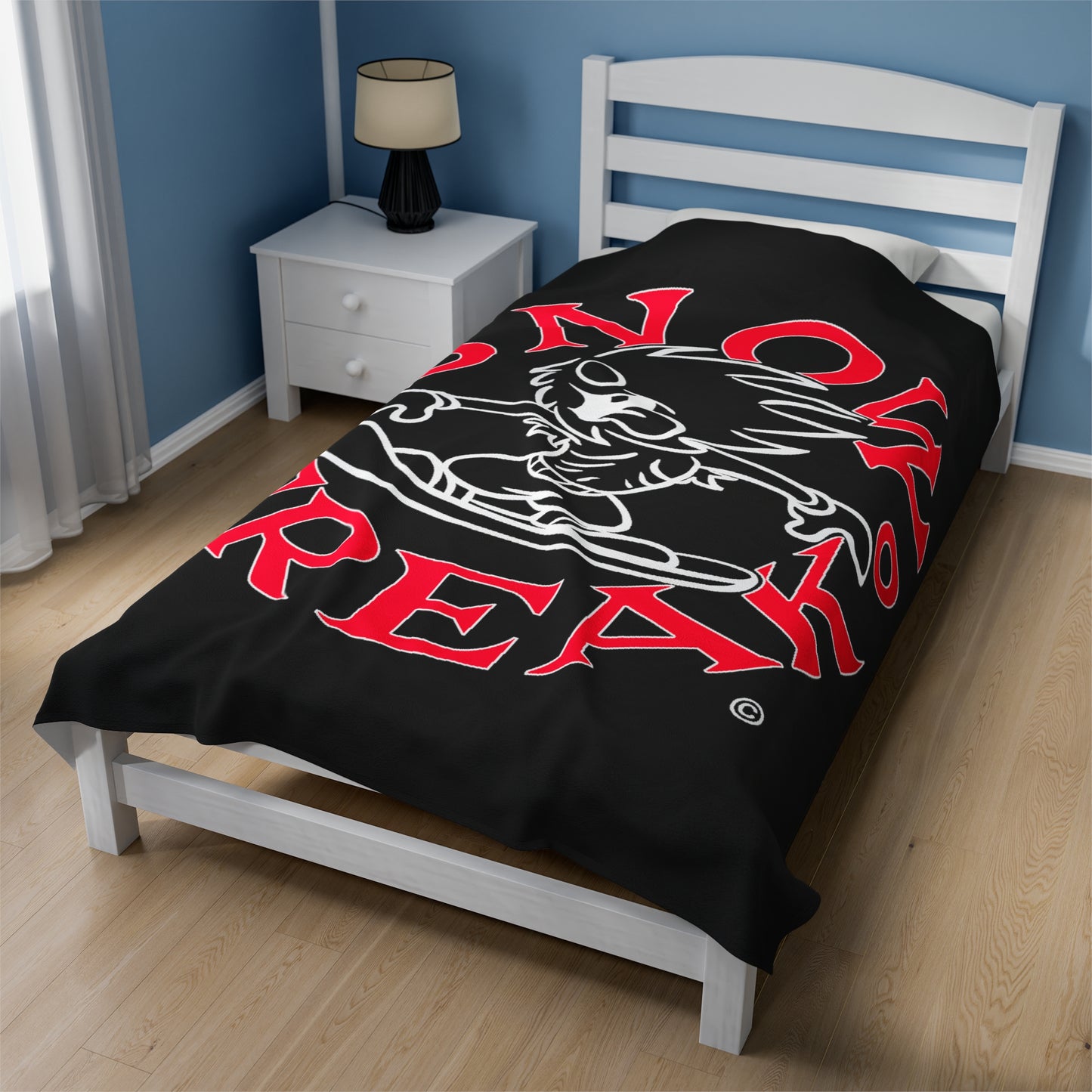 RED N' WHITE SNOW FREAK© Velveteen Plush Blanket
